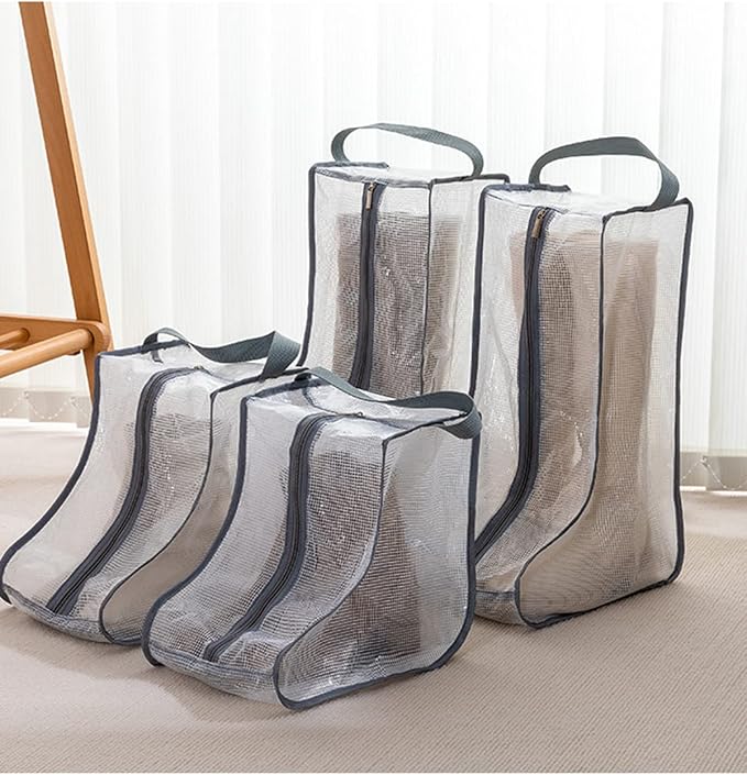 Portable Women Tall/Short Boots Storage Bags - 2 Packs Waterproof Tall/Short Boot Carry Bag for Travel and Daily Use