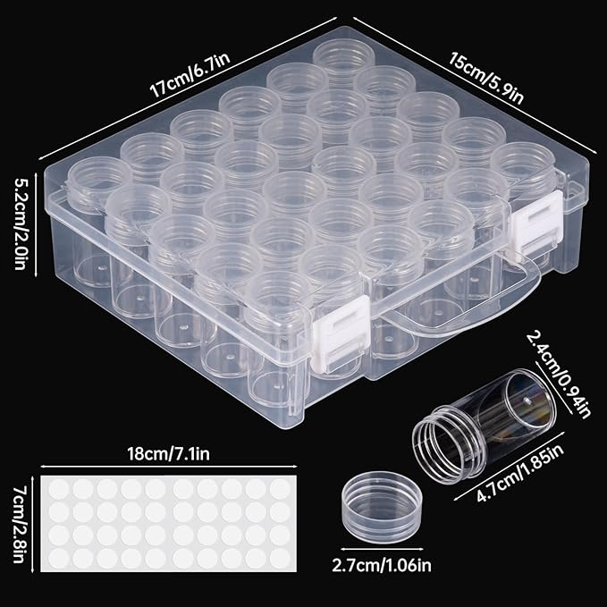 Bead Organizer, Bead Containers, 30 Grids Diamond Painting Storage Containers Clear Bead Organization Diamond Painting Accessories Small Storage Container for Beads Seeds Glitter Rhinestones (1 Pack)