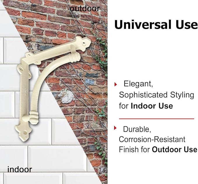 NACH Decorative Shelf Brackets, 4 Pack of 7.25 x 1.6 x 7.25 inch White Cast Iron Shelf Brackets - Decorative Brackets White - Industrial Style Brackets - Slim Version - AD-90-064WTM