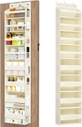 Mefirt Over The Door Organizer, 8 Shelf Door Hanging Organizers with 8 Large Capacity Pockets, Back of Door Organizer Storage Hanging Shelves for Closet Bathroom Bedroom Nursery