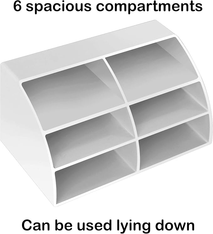 Acrimet Desktop Organizer - Easy Organizer Caddy Holder for Office, Home and School use (Plastic) (White Color)