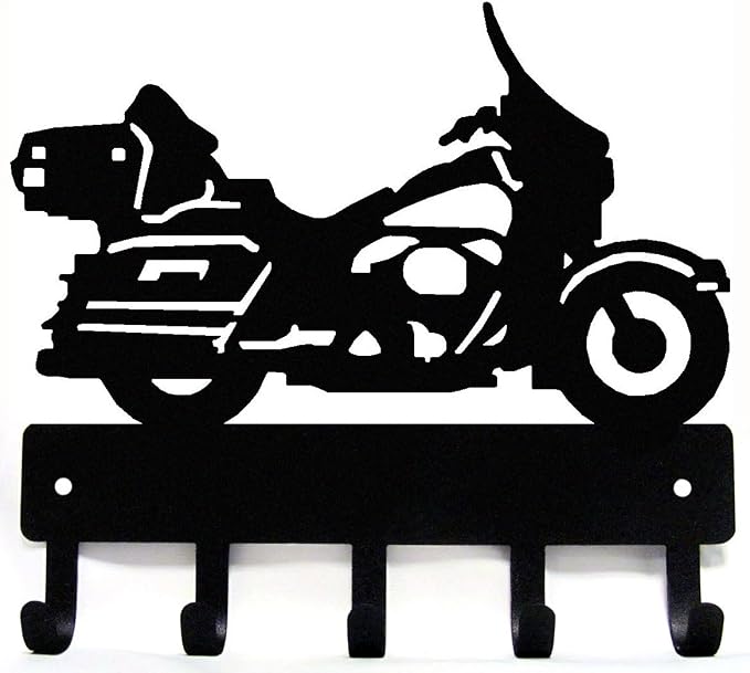 Touring Motorcycle Motorbike #3 - Key Rack Holder for Wall - 9 inch Wide - Made in USA