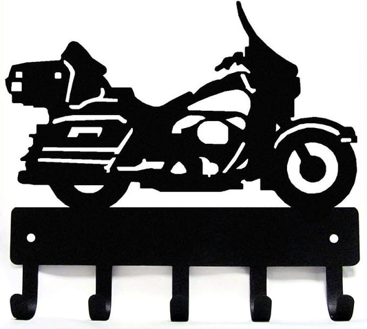 Touring Motorcycle Motorbike #3 - Key Rack Holder for Wall - 9 inch Wide - Made in USA