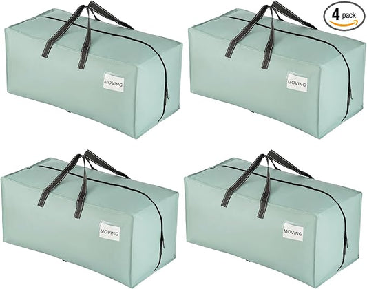 VENO 4 Pack Heavy Duty Moving Bags with Backpack Straps, Zippers & Handles, Extra Large Packing Bags for College Dorm Essentials, Moving Supplies Alternative to Cardboard Moving Boxes