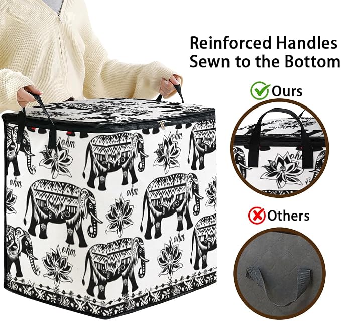 2pcs blanket storage bag for under bed,closet organizers 95L | clothing sweater sheet bedding comforter duvet quilt pillow toy storage bags with lids,dorm room essentials for containers