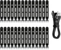 28Pcs Silicone Cable Ties Reusable, Multipurpose Cable Management Organizer, Adjustable Fastening Cable Straps with Locking Buckles, High Elasticity Cord Organizer, Travel Essentials (3.2in, Black)