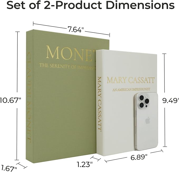 Premium Linen Faux Book Box Set of 2: Aesthetic Book Safe with Hidden Storage for Living Room Console Table & Bookshelf Decor, Home Organizer, Green & Beige, Tallest 10.67in