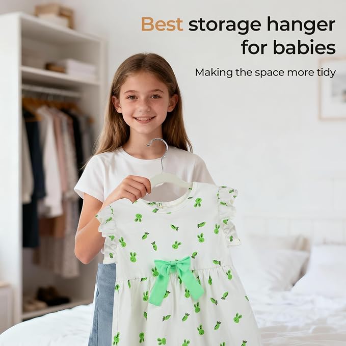 GoodtoU Kids Hangers Velvet 50 Pack 14" - Kids Felt Hangers Non Slip Toddler Hanger Childrens Hanger for Kid