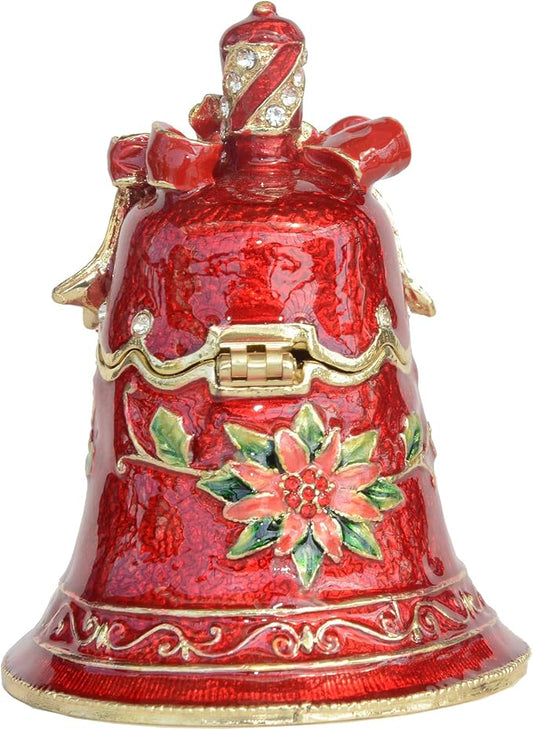Christmas Ornament Trinket Box Jewelry Box Hand Painted Decorative Box with Hinged Lid Ring Earring Holder Holiday Figurine Collectible