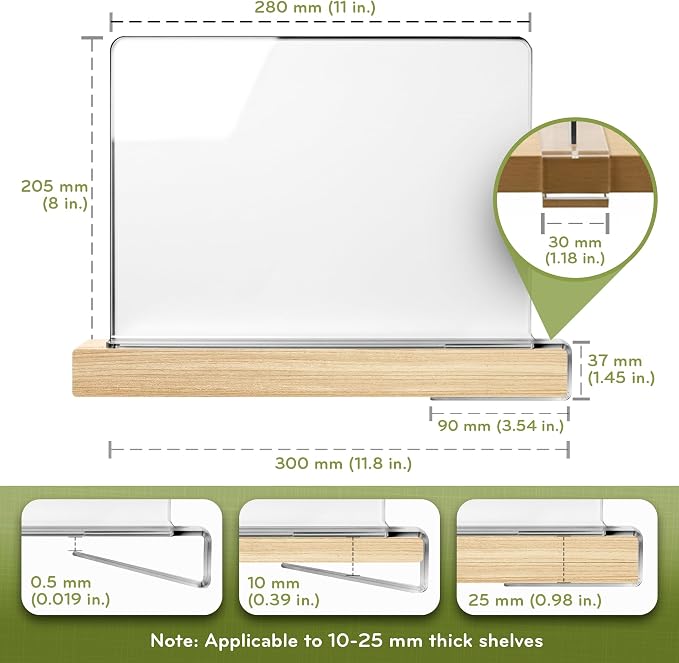 Acrylic Shelf Dividers for Closet Organization, 6-Pack Premium Quality Reinforced Material Closet Organizers and Storage, Perfect for Purse, Sweaters, Towels, Shoes, and Books Organization