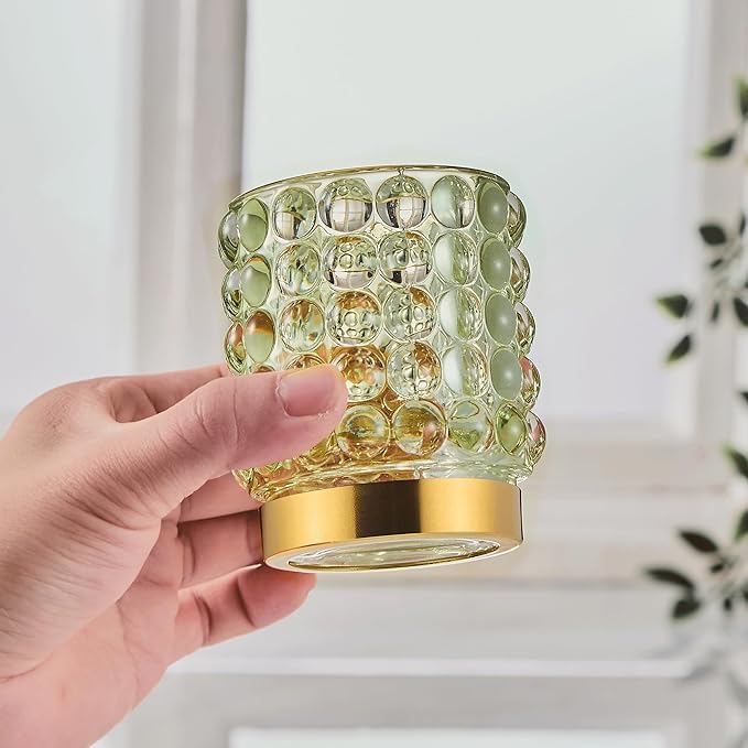 Makeup Brush Holder Organizer,Toothbrush Holders,Desk Pen Pencil Holder,Multifunctional Vintage Glass Brush Cup(A38-5-US/Green/S)