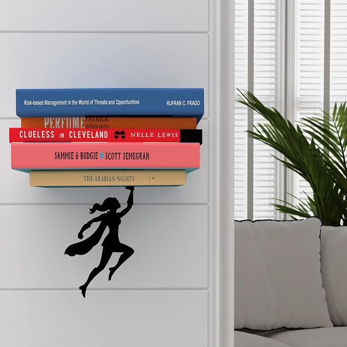 Artori Design Floating Bookshelf for Kids, Invisible Metal Book Shelf, Wall Decore Book Lovers Bookshelf (2 x Wondershelf)
