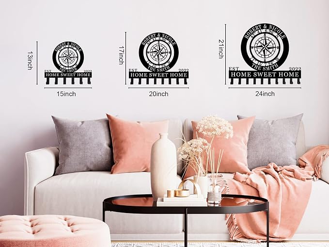 Key Holder for Wall with Nautical Compass GPS Coordinates, Key Hanger Decor for Kitchen, Entryway, Hallway, Office, Doorway Housewarming Gifts New Home