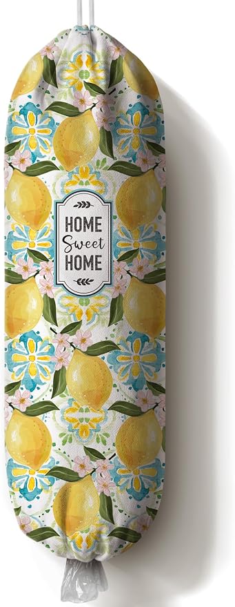 Lemon Grocery Bag Holder Organizer Storage for Plastic Bags Lemon Decor 23" x 9"