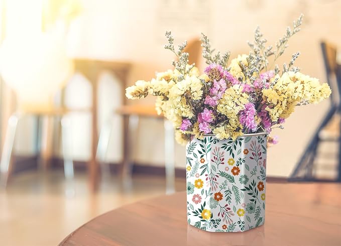 Large Capacity Colored Pen Holder for Desk, Ceramic Pencil Cup Cute Makeup Brush Holder, Desktop Supplies and Accessories, Pen Pencil Caddy for Office Home, Green Floral Pattern