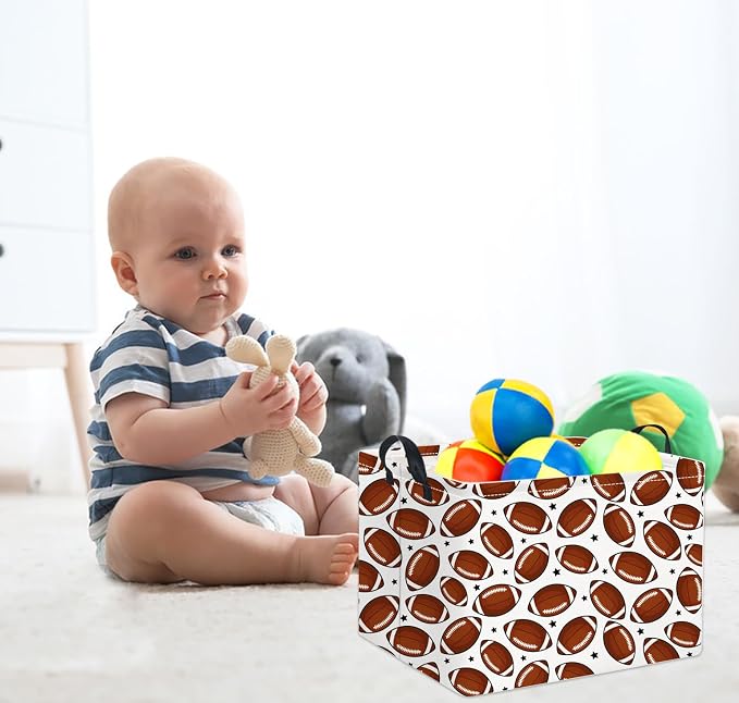 Rectangular Football Basket Kids Baby Storage Basket Cute Kids Toy Storage Bin Organizer Shelf Book Sports Footballl Room Decor(Football)