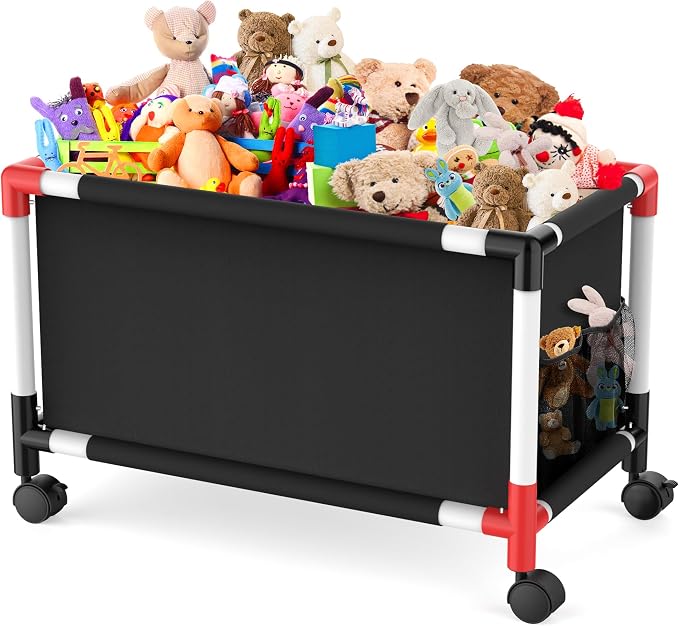 Mabahoo Extra Large Toy Box, Kids Storage Organizers with 360° Wheels, 120L Oxford Toy Chest Boxes for Boys Girls, Home Storage Organizer Toybox for Bedroom Living Nursery, 28.4 x 15.4 x19 Inches