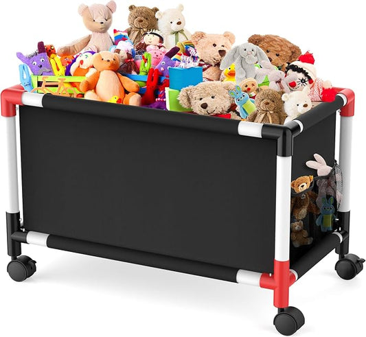 Mabahoo Extra Large Toy Box, Kids Storage Organizers with 360° Wheels, 120L Oxford Toy Chest Boxes for Boys Girls, Home Storage Organizer Toybox for Bedroom Living Nursery, 28.4 x 15.4 x19 Inches