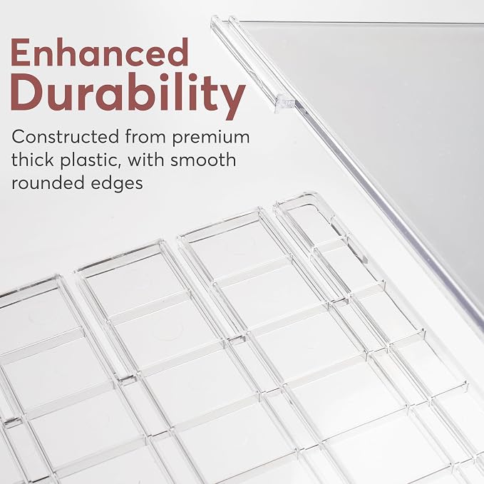 Plastic Purse Organizer Closet - Pack of 2 Handbag Organizer with Adjustable Dividers & Sturdy Base - Purse Storage Organizer for Closet, Space-Saving Handbag Storage Organizer for Shelves