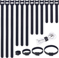 MVYC 200PCS Reusable Cable Ties Wire Ties Cord Organizer Cable Organizer Adjustable Cable Management Black 4+6+8+10 inch