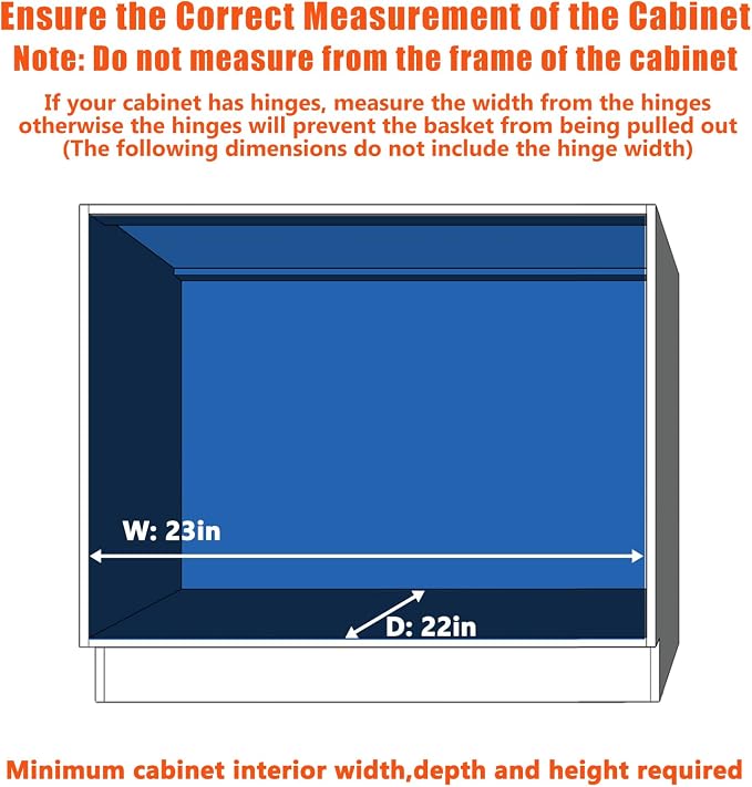 LOVMOR Pull Out Cabinet Organizer and Storage 22½" W x 21½" D, Slide Out Shelves for Kitchen Cabinets