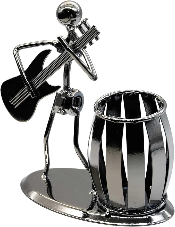Owlgift Metal Pencil Holder, Office Supply Pen Organizer Desktop Decoration Stand Container (Guitar)