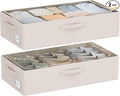 Under Bed Storage Bins Frame Storage Box Oxford Fabric Sturdy Underbed Container Foldable Stackable Large Capacity Clothes Organizer