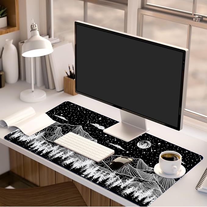 Lokigo Black Desk Pad, Office Desk Mat, Large Mouse Pad Gaming, Waterproof Laptop DeskPad for Office and Home, Black, 31.5" x 15.7"