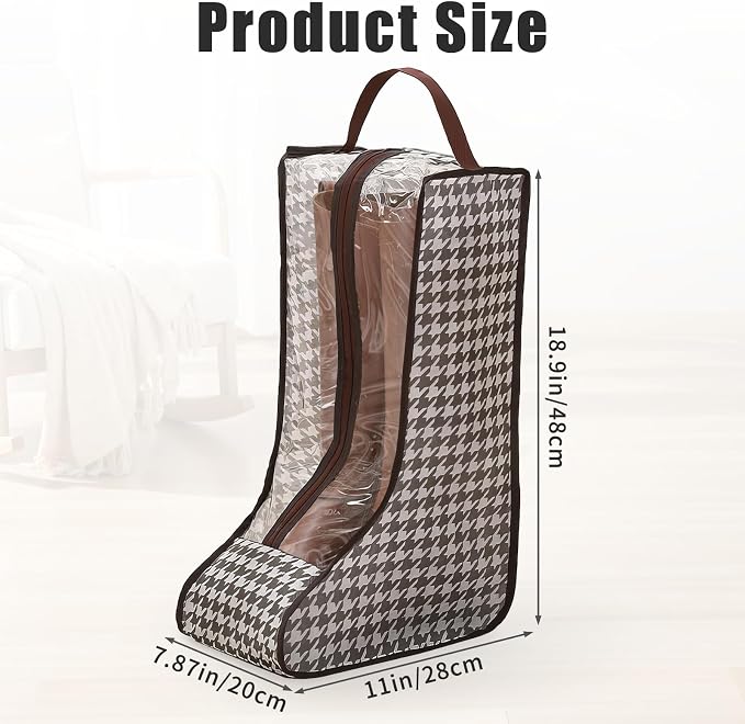 4 Pack Boot Storage Bag, Portable Dust Proof Boot Bags for Cowboy Boots, Shoe Cover Protector Bag for Boots Storage and Organizer Packing, Tall Boot Storage Carry Bag for Travel and Daily Use