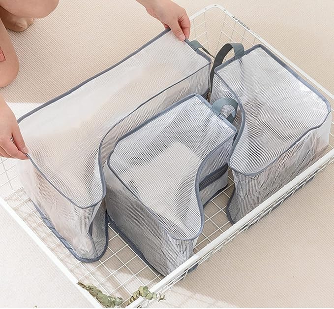 Portable Women Tall/Short Boots Storage Bags - 2 Packs Waterproof Tall/Short Boot Carry Bag for Travel and Daily Use
