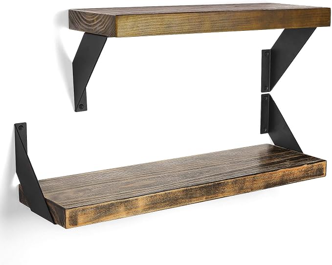 FOYO 4 Heavy Duty Angle Shelf Brackets Floating Shelves Support Brackets, 6-Inch