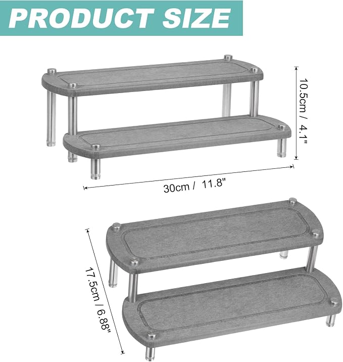 uxcell Modern Dark Grey 2-Tier Instant Dry Sink Organizer, Fast Drying Stone Sink Tray, Countertop Caddy, 30 lb Capacity