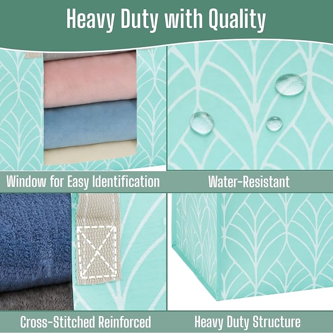 VENO 4 Pack Heavy Duty Moving Bags, Clothes and Comforter Storage Bags with Clear Window, College Dorm Essentials Packing Supplies, Foldable Boxes Alternative (Evergreen, 4 Pack)