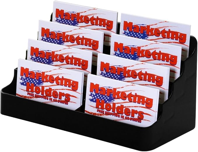 Marketing Holders Business Card Holder Counter for 3.5" x 2" Appointment Cards in Medical Facilities Business and Government Centers and Facilities Salons Black Acrylic Eight Pocket Four Tier