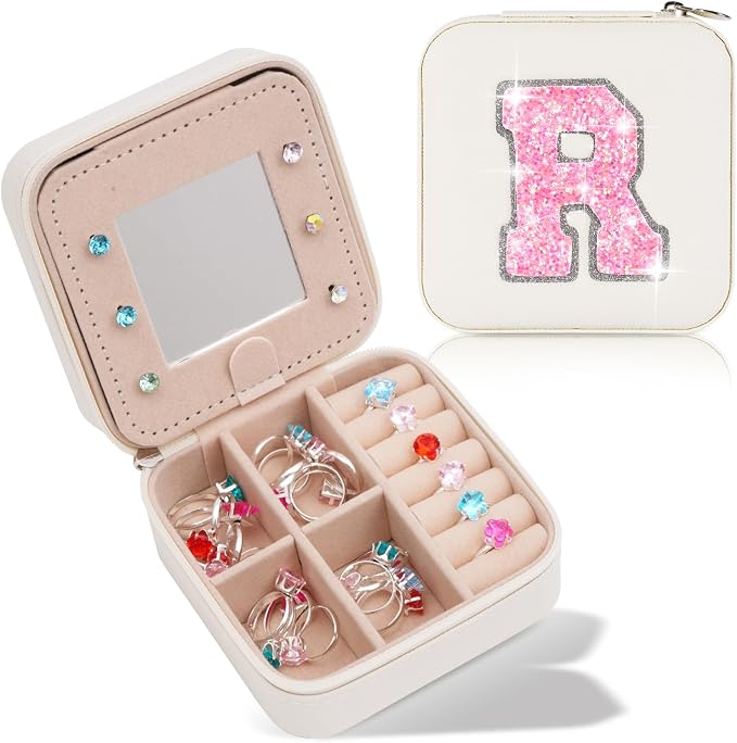 Uygafly Personalized Anniversary Wife's Birthday Gifts,Mothers Day Gifts for Women Wife,Wife Gifts from Husband,Cool Birthday Gifts for Wife,Jewelry Case Cute Jewelry Box for Women | Cream,R