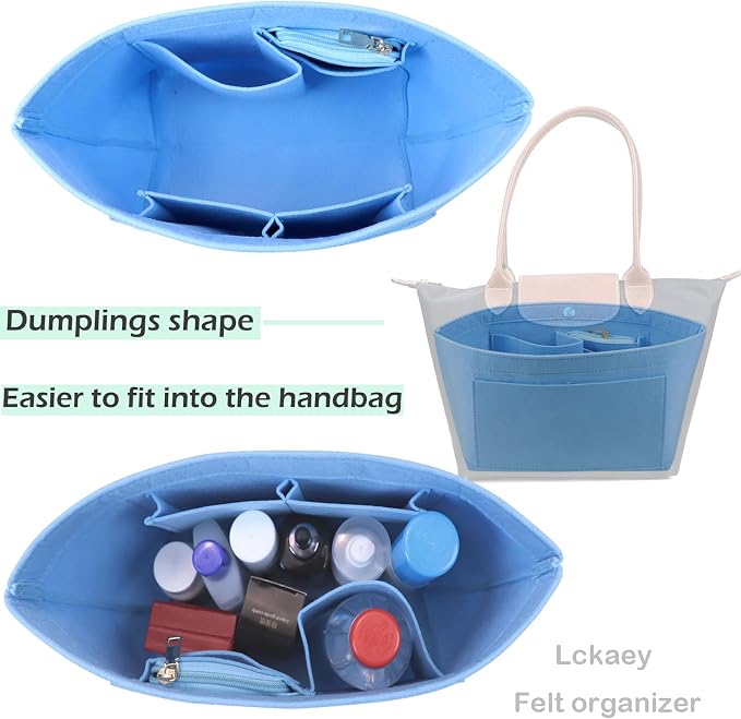Lckaey bag Organizer Insert for longchamp le pliage organizer insert Handbags Organizer 1012French blue-S