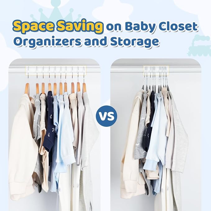 Smartor Premium 11 Inch Baby Hangers 50 Pack, Kids Velvet Hanger, Non Slip | Grey Space Saving Felt Hangers Clothes Organizers for Closet with 360° Swivel Hook for Children, Infant & Toddler