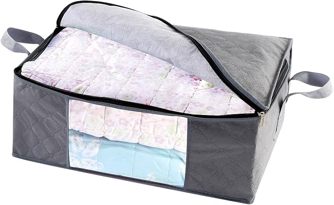 Storage Bins Storage Bags Closet Organizers Sweater Storage Clothes Storage Containers, 3pc Pack, Gray (G01)
