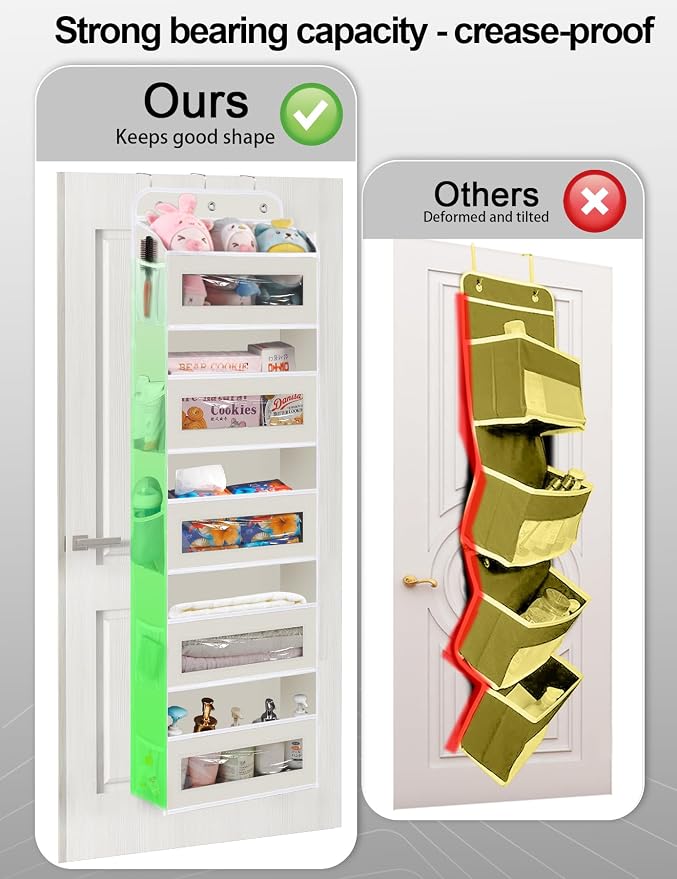 KYEVIS Over The Door Organizer, 5 Shelves Closet Door Hanging Organizer with 10 Mesh Pockets, Nursery Closet Organizer, Baby Essentials, Dorm Room Essentials for Girls