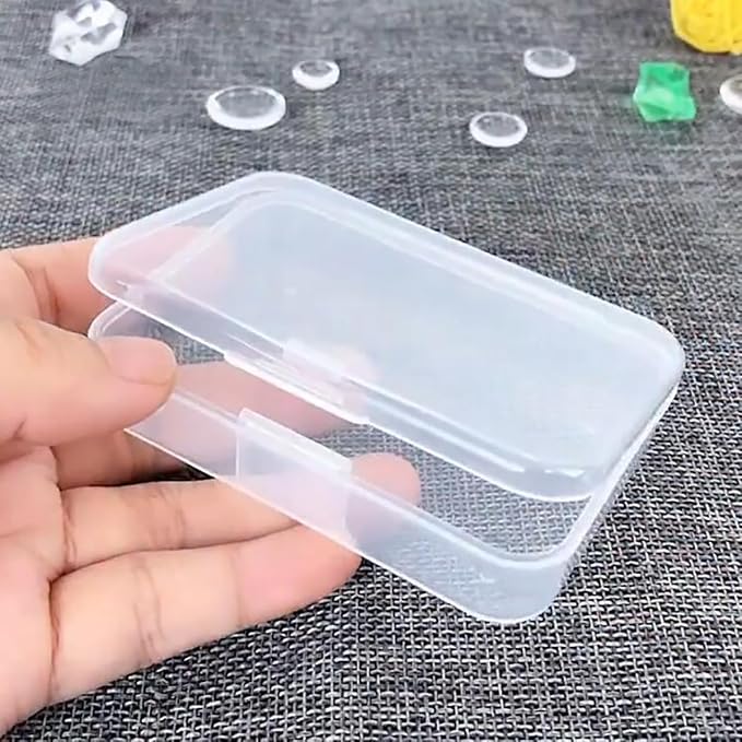 12Pcs Rectangular Mini Plastic Storage Containers (3.46 x 2.28 x 0.79 inch), Small Plastic Clear Beads Storage Containers Box for Beads, Small Items etc
