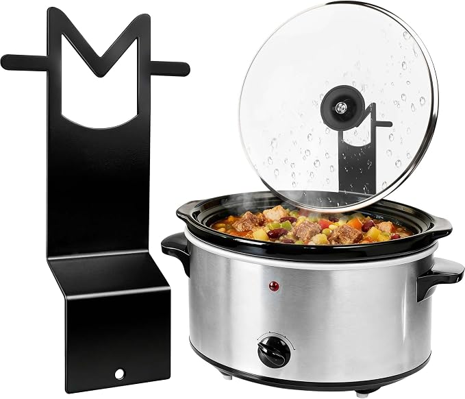 Slow Cooker Lid Holder - for Crock Pot Stainless Steel Pot Lid Stand | Stand Space-Saving Burn-Proof Organizer for Housewives & Busy Office Workers, Keeps Countertops Clean