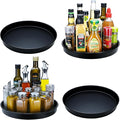 Amolliar Lazy Susan Organizer, Non-Skid Metal Rotating Turntable for Cabinet, Kitchen, Fridge, Pantry Storage, Spice Rack Condiment, Tray for Household Purpose, Under Sink Organizer, 10" 4 Pack Black