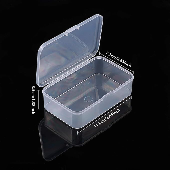 BENECREAT 8 Pack 4.6x2.8x1.3 Rectangle Clear Plastic Bead Storage Containers Box Case with lid for Pins, Tiny Bead, Jewelry Findings and Other Small Items