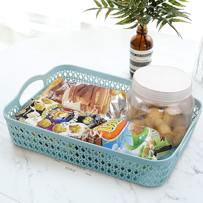 Weaving Plastic Baskets, Set of 6 A4 Paper Storage Tray