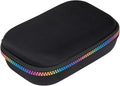 ZIPIT Black & Rainbow Pencil Box for Girls, Cute Pencil Case for School, Large Capacity Stationery Organizer Box