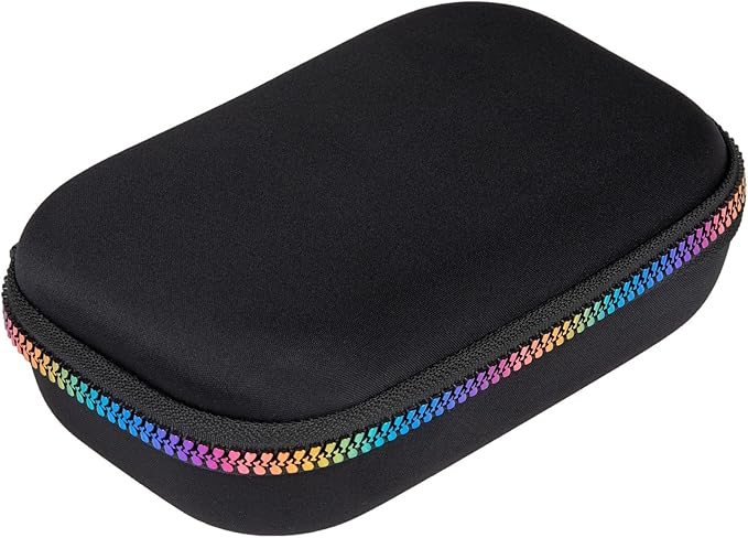ZIPIT Black & Rainbow Pencil Box for Girls, Cute Pencil Case for School, Large Capacity Stationery Organizer Box