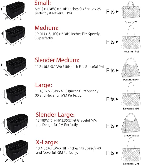LEXSION Felt Insert Bag Organizer Bag In Bag For Handbag Purse Organizer Fits Speedy Neverful