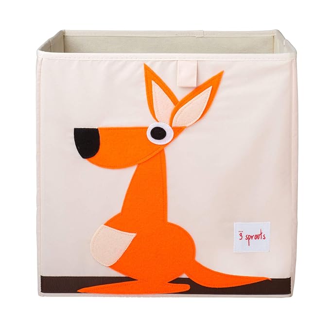 3 Sprouts Storage Cube - Kids Playroom Toy Box, Foldable Toy Storage Organizer, Baby Nursery Storage Bin, Toddler Toy Basket