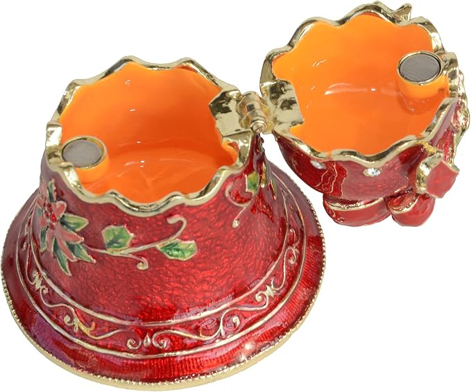Christmas Ornament Trinket Box Jewelry Box Hand Painted Decorative Box with Hinged Lid Ring Earring Holder Holiday Figurine Collectible