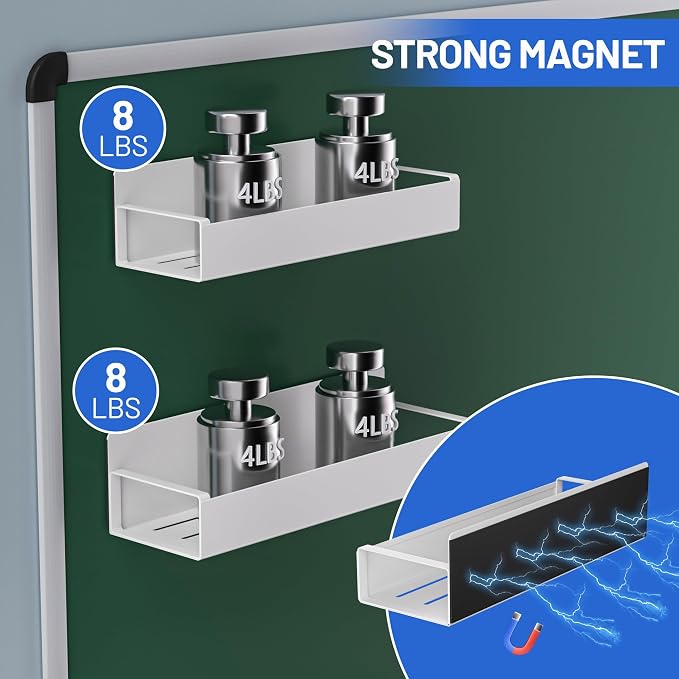 Vetacsion Metal Magnetic Book Shelf For Whiteboard, 2 Pack Magnetic Shelves For Classroom